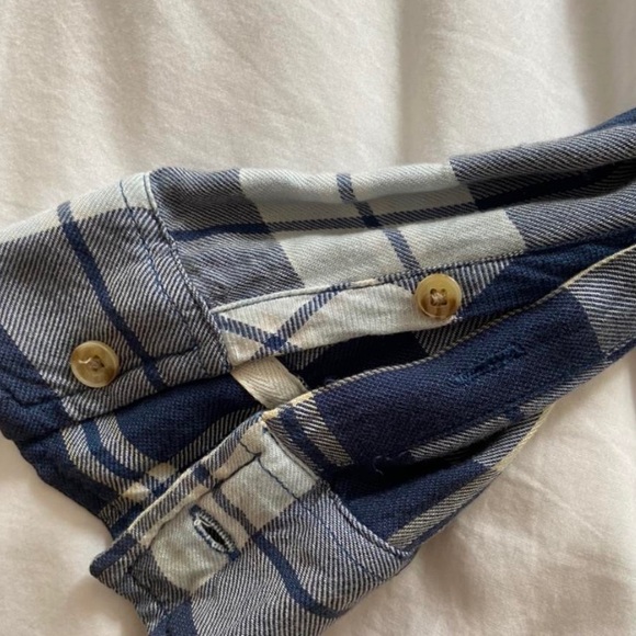 Navy and white plaid flannel - Picture 3 of 4